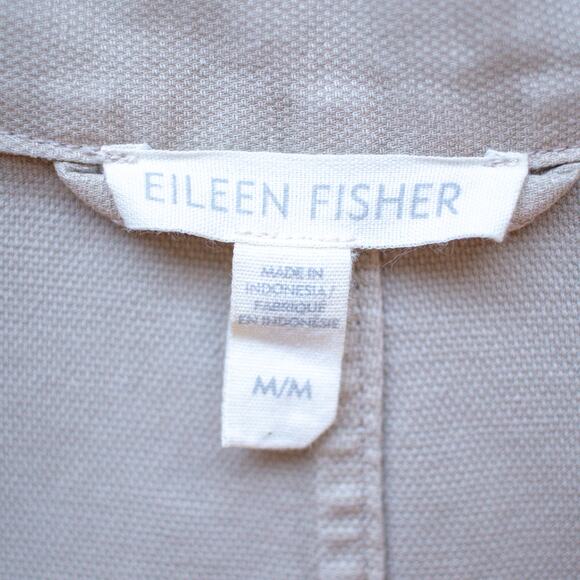 Eileen Fisher Khaki Oversized Chore Coat Size Medium - Picture 3 of 6